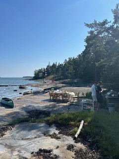 Vi hade tur med vädret och firade "grekisk kväll"